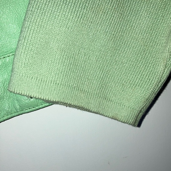 Nygard Collection Petites mint green Leather Jacket with Silver toned Studs - Picture 7 of 16